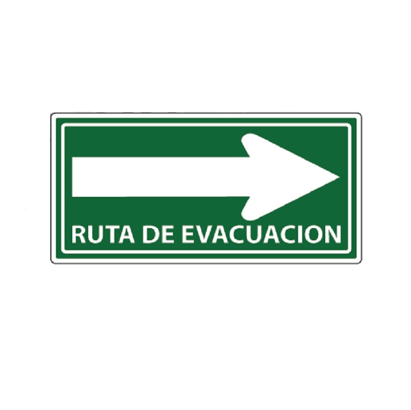 Comcobysa mx SE AL RUTA DE EVACUACION DERECHA 20X20 ESTIRENO